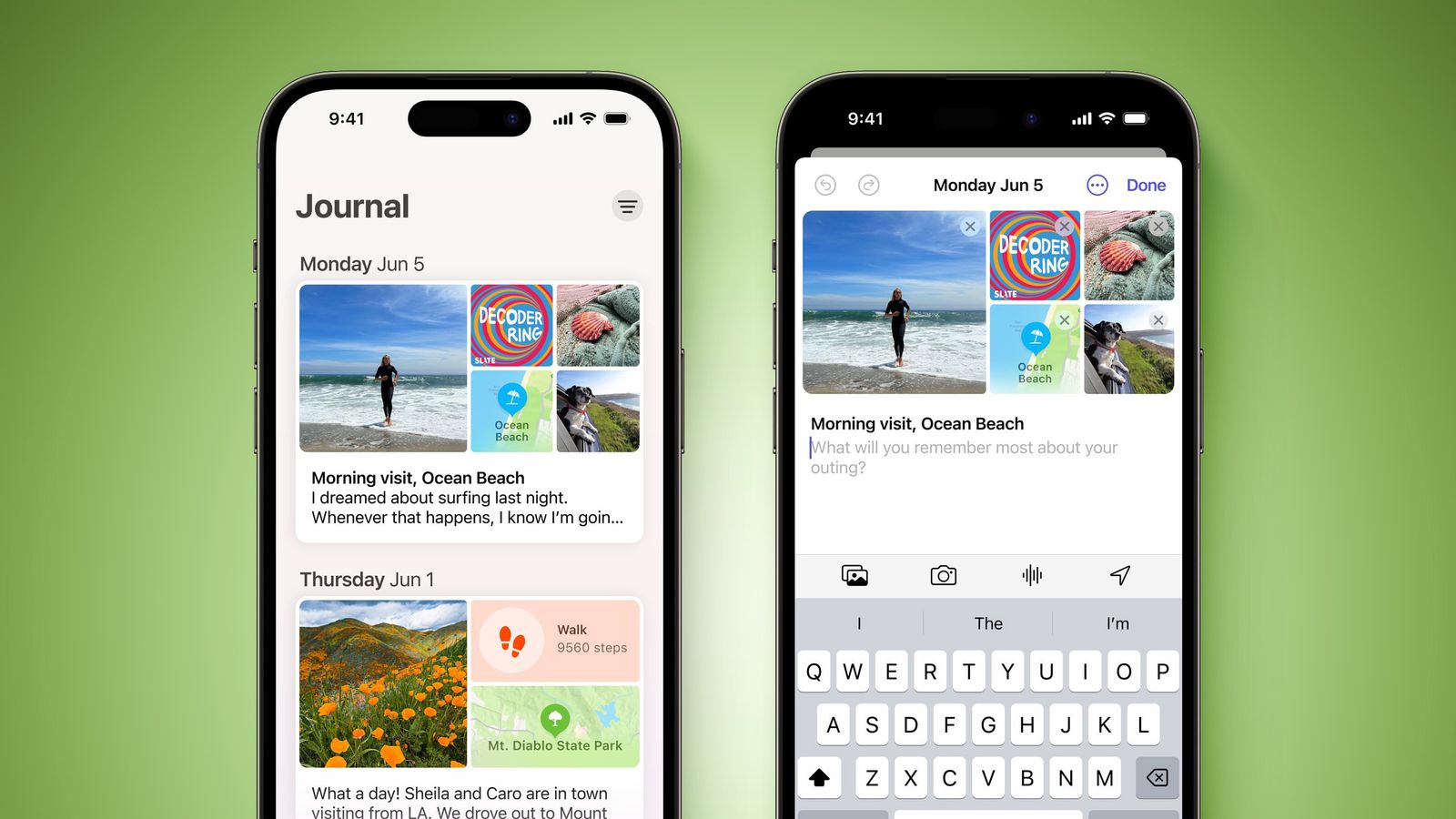 Journal-App-iOS-17-Feature-Green