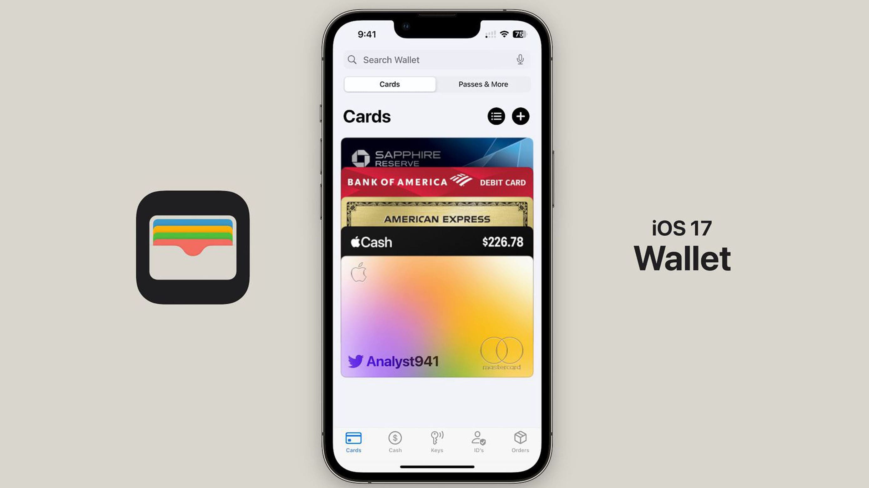 iOS17, wallet